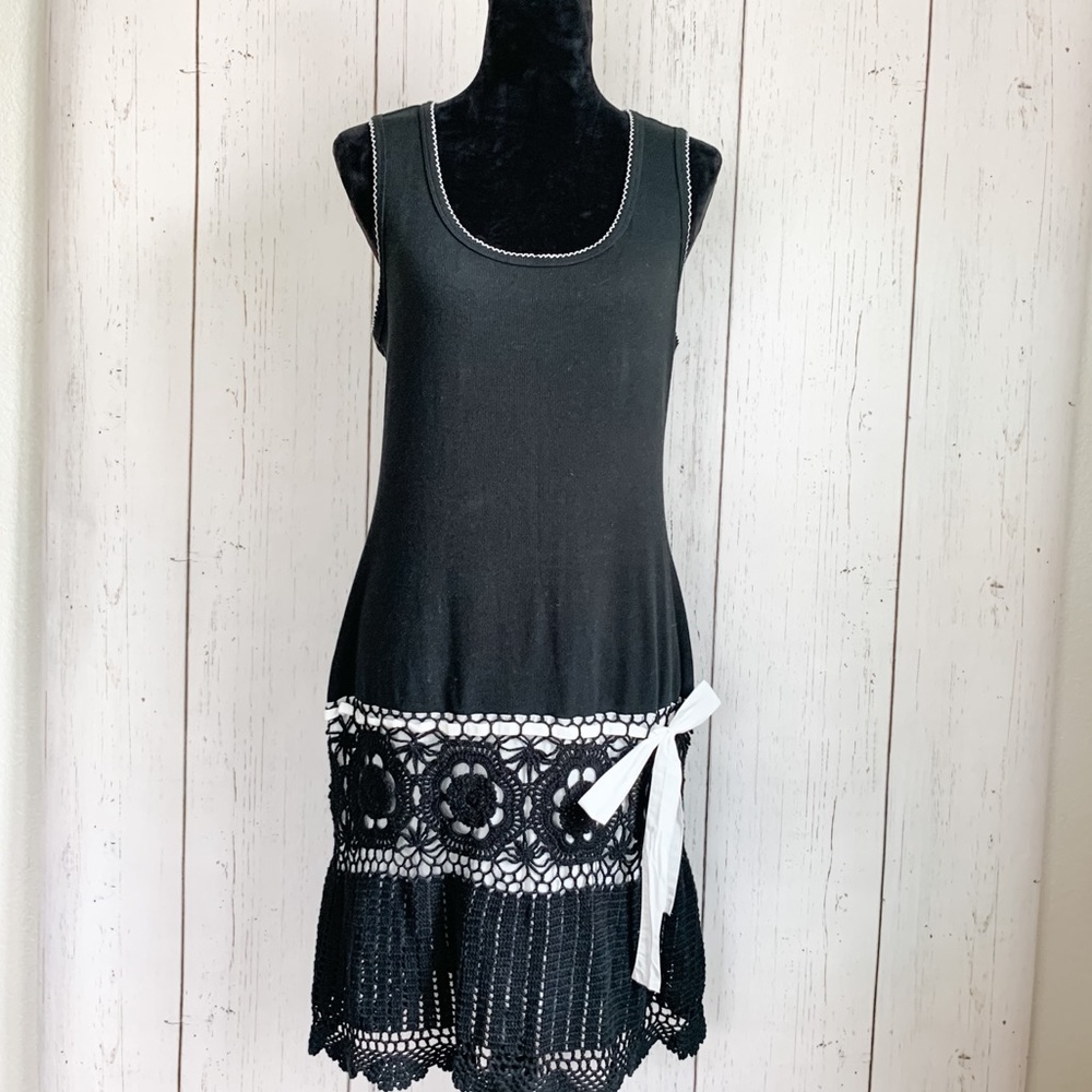 Moda International Mixed Media Lace Tank Dress